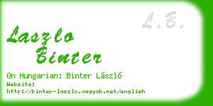 laszlo binter business card