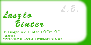 laszlo binter business card